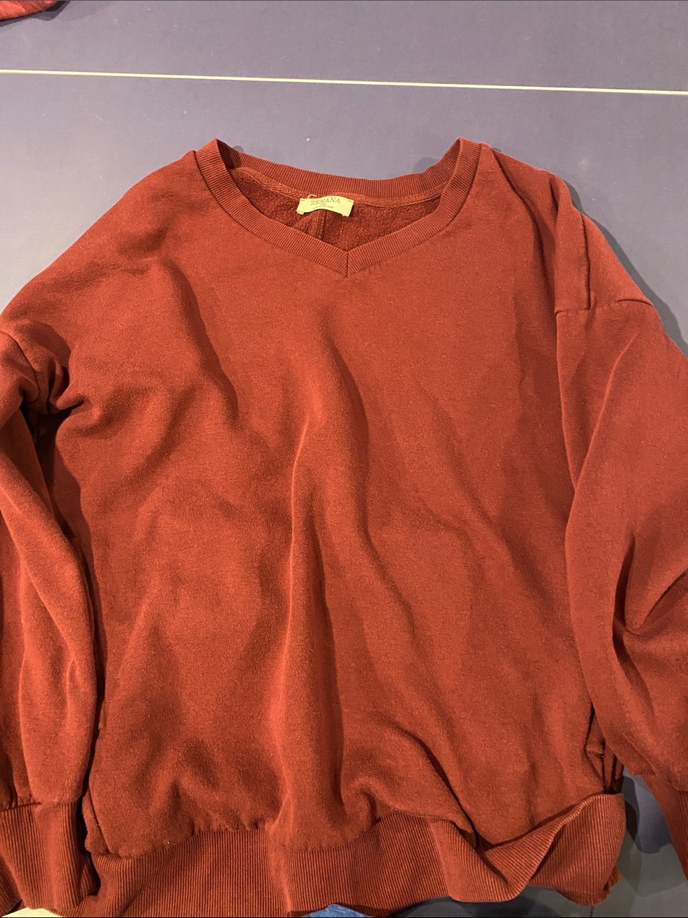 Zenana Outfitters Rust V-Neck Women's Sweater
